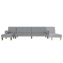 VidaXL Sofa rozkładana L, jasnoszara, 260x140x70 cm, tkanina