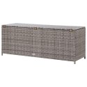 VidaXL Skrzynia ogrodowa, szara, 150 x 50 x 60 cm, rattan PE