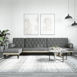 VidaXL Sofa rozkładana L, ciemnoszara, 260x140x70 cm, tkanina