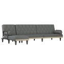 VidaXL Sofa rozkładana L, ciemnoszara, 260x140x70 cm, tkanina