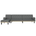 VidaXL Sofa rozkładana L, ciemnoszara, 260x140x70 cm, tkanina