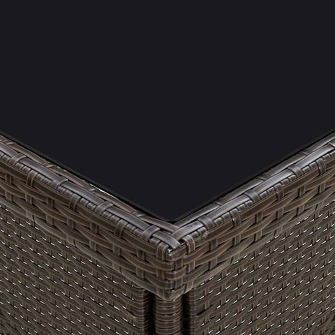 Stół ogrodowy, brązowy, rattan PE i szkło