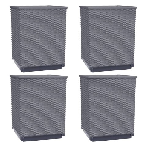 Donice, 4 szt., niebieskoszare, 30x30x37 cm, polipropylen Donice, 4 szt., niebieskoszare, 30x30x37 cm, polipropylen