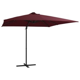 VidaXL Parasol wiszący z LED, bordowy, 250x250 cm