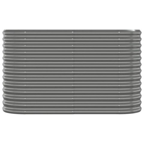 Podwyższona donica, malowana proszkowo stal 114x40x68 cm, szara