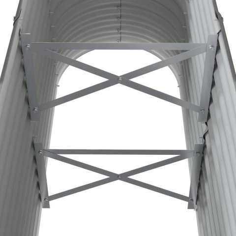 Podwyższona donica, malowana proszkowo stal 114x40x68 cm, szara