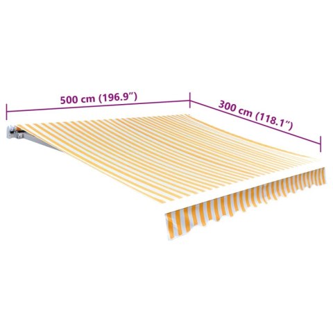 Tkanina do markizy, pomarańczowo-biała, 500 x 300 cm