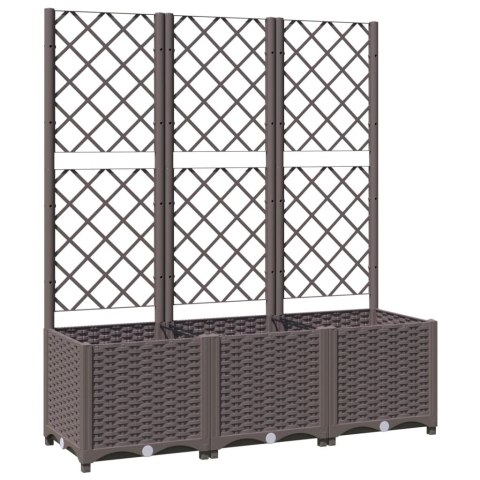 Donica ogrodowa z kratką, brązowa, 120x40x136 cm, PP Donica ogrodowa z kratką, brązowa, 120x40x136 cm, PP
