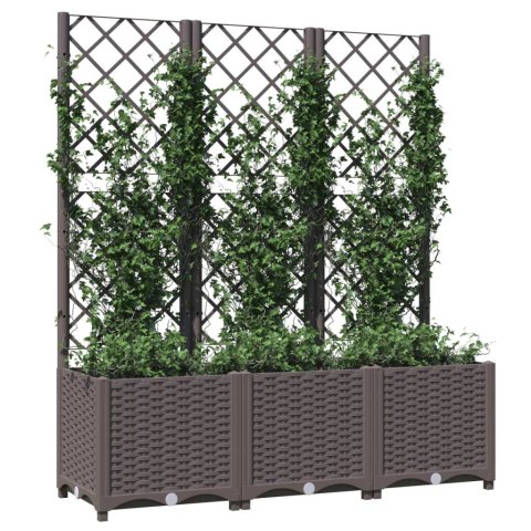 Donica ogrodowa z kratką, brązowa, 120x40x136 cm, PP Donica ogrodowa z kratką, brązowa, 120x40x136 cm, PP