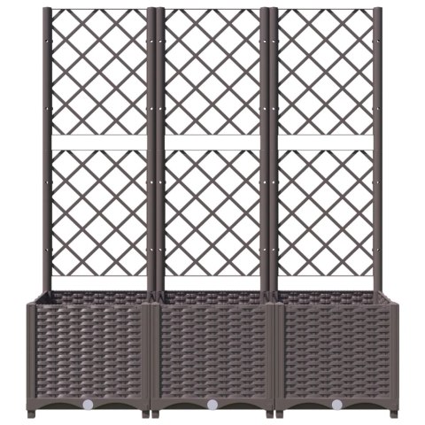 Donica ogrodowa z kratką, brązowa, 120x40x136 cm, PP Donica ogrodowa z kratką, brązowa, 120x40x136 cm, PP