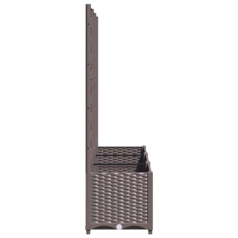 Donica ogrodowa z kratką, brązowa, 120x40x136 cm, PP Donica ogrodowa z kratką, brązowa, 120x40x136 cm, PP