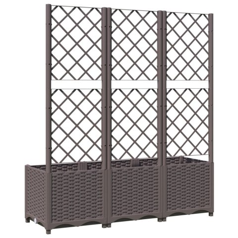 Donica ogrodowa z kratką, brązowa, 120x40x136 cm, PP Donica ogrodowa z kratką, brązowa, 120x40x136 cm, PP