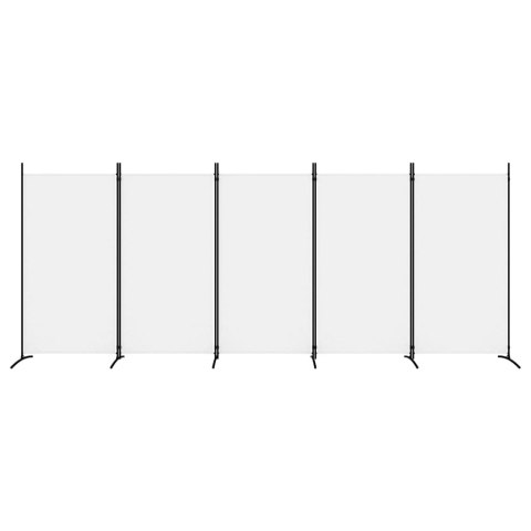 Parawan 5-panelowy, biały, 433x180 cm, tkanina