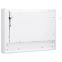 VidaXL Szafka łazienkowa z lustrem i LED, biała, 80x15x60 cm, MDF