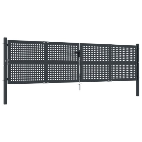 Brama ogrodowa, antracytowa, 400x125 cm, stal Brama ogrodowa, antracytowa, 400x125 cm, stal
