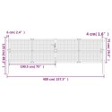 VidaXL Brama ogrodowa, antracytowa, 400x125 cm, stal
