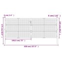 VidaXL Brama ogrodowa, antracytowa, 400x125 cm, stal