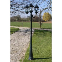 VidaXL Stojąca lampa ogrodowa 3-ramienna, 230 cm, ciemnozielona/czarna