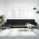 VidaXL Sofa rozkładana w kształcie L, czarna, 260x140x70 cm, tkanina