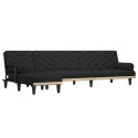 VidaXL Sofa rozkładana w kształcie L, czarna, 260x140x70 cm, tkanina