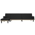 VidaXL Sofa rozkładana w kształcie L, czarna, 260x140x70 cm, tkanina