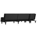 VidaXL Sofa rozkładana w kształcie L, czarna, 260x140x70 cm, tkanina