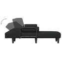 VidaXL Sofa rozkładana w kształcie L, czarna, 260x140x70 cm, tkanina