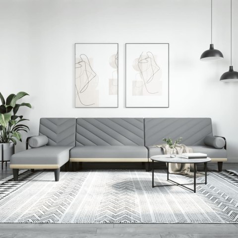 VidaXL Sofa rozkładana L, jasnoszara, 260x140x70 cm, tkanina