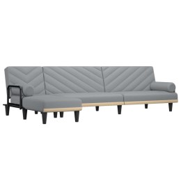 VidaXL Sofa rozkładana L, jasnoszara, 260x140x70 cm, tkanina