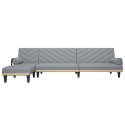 VidaXL Sofa rozkładana L, jasnoszara, 260x140x70 cm, tkanina