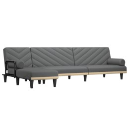 VidaXL Sofa rozkładana L, ciemnoszara, 260x140x70 cm, tkanina