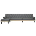 VidaXL Sofa rozkładana L, ciemnoszara, 260x140x70 cm, tkanina