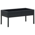 VidaXL Stolik ogrodowy, czarny, 75x40x37 cm, rattan PE