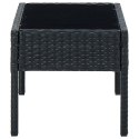 VidaXL Stolik ogrodowy, czarny, 75x40x37 cm, rattan PE