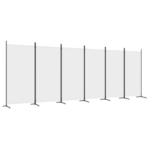 Parawan 6-panelowy, biały, 520x180 cm, tkanina Parawan 6-panelowy, biały, 520x180 cm, tkanina