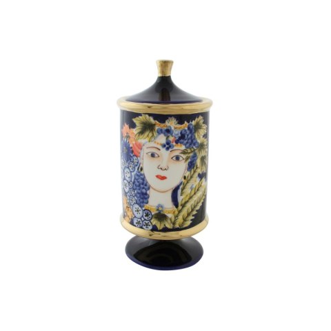 Wazon DKD Home Decor Twarz Porcelana Niebieski 11 x 11 x 25 cm Wielokolorowy