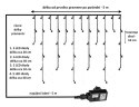 Świąteczny deszcz świetlny 5 m, 200 LED, zimna biel i pilot