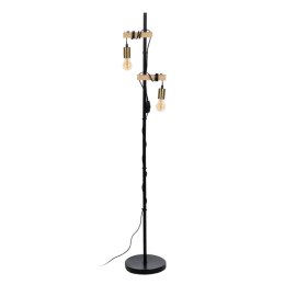 Lampa Stojąca Czarny Beżowy Drewno Żelazo 26 x 26 x 149 cm