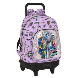 Torba szkolna z kółkami Monster High Best boos Liliowy 33 X 45 X 22 cm