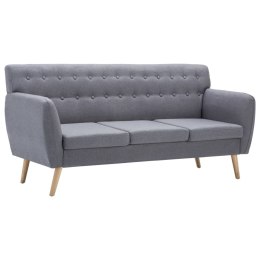 VidaXL 3-osobowa sofa tapicerowana tkaniną, 172x70x82 cm, jasnoszara