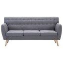 VidaXL 3-osobowa sofa tapicerowana tkaniną, 172x70x82 cm, jasnoszara