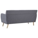 VidaXL 3-osobowa sofa tapicerowana tkaniną, 172x70x82 cm, jasnoszara