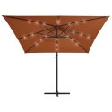 VidaXL Parasol wiszący z LED, kolor terakotowy, 250x250 cm