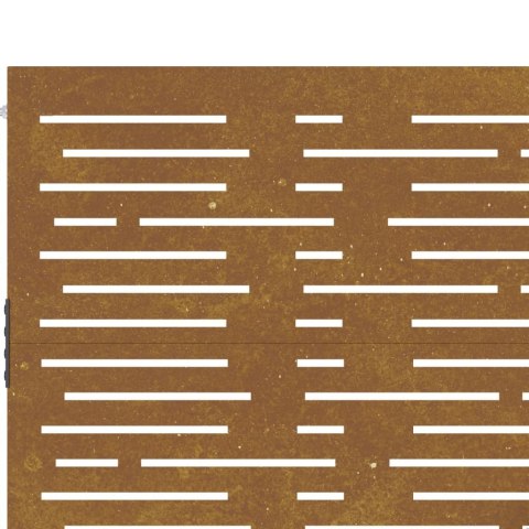 Furtka ogrodowa, 85x175 cm, stal kortenowska, motyw prostokątów