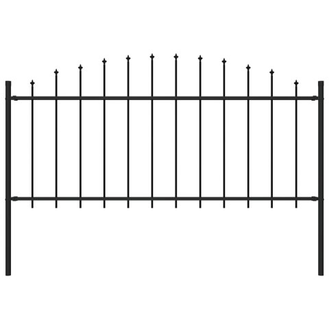 VidaXL Panel ogrodzeniowy z grotami (0,5-0,75) x 1,7 m, stal, czarny