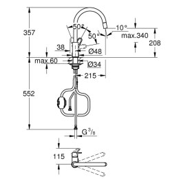 Kran jednouchwytowy Grohe 30549000 Metal