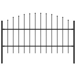 VidaXL Panel ogrodzeniowy z grotami (0,75-1) x 1,7 m, stal, czarny