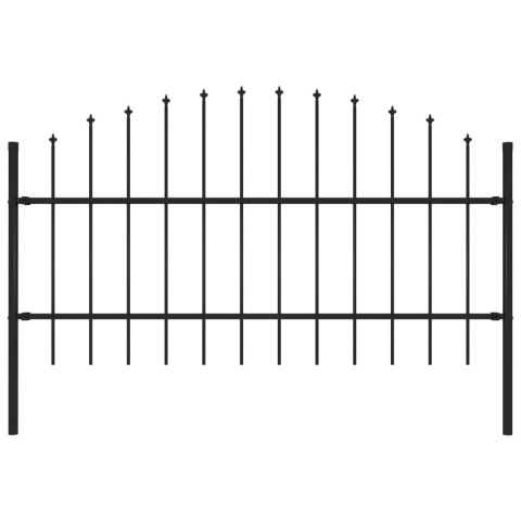 VidaXL Panel ogrodzeniowy z grotami (0,75-1) x 1,7 m, stal, czarny