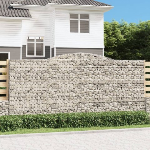 VidaXL Kosze gabionowe, 10 szt, 400x50x180/200cm, galwanizowane żelazo