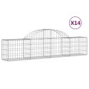 VidaXL Kosze gabionowe, 14 szt, 200x30x40/60 cm, galwanizowane żelazo